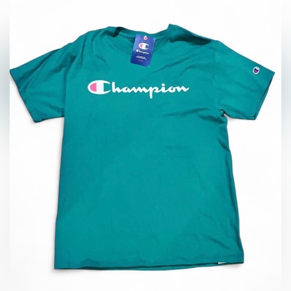Champion Unisex M NWT Aqua Short Sleeve Tee